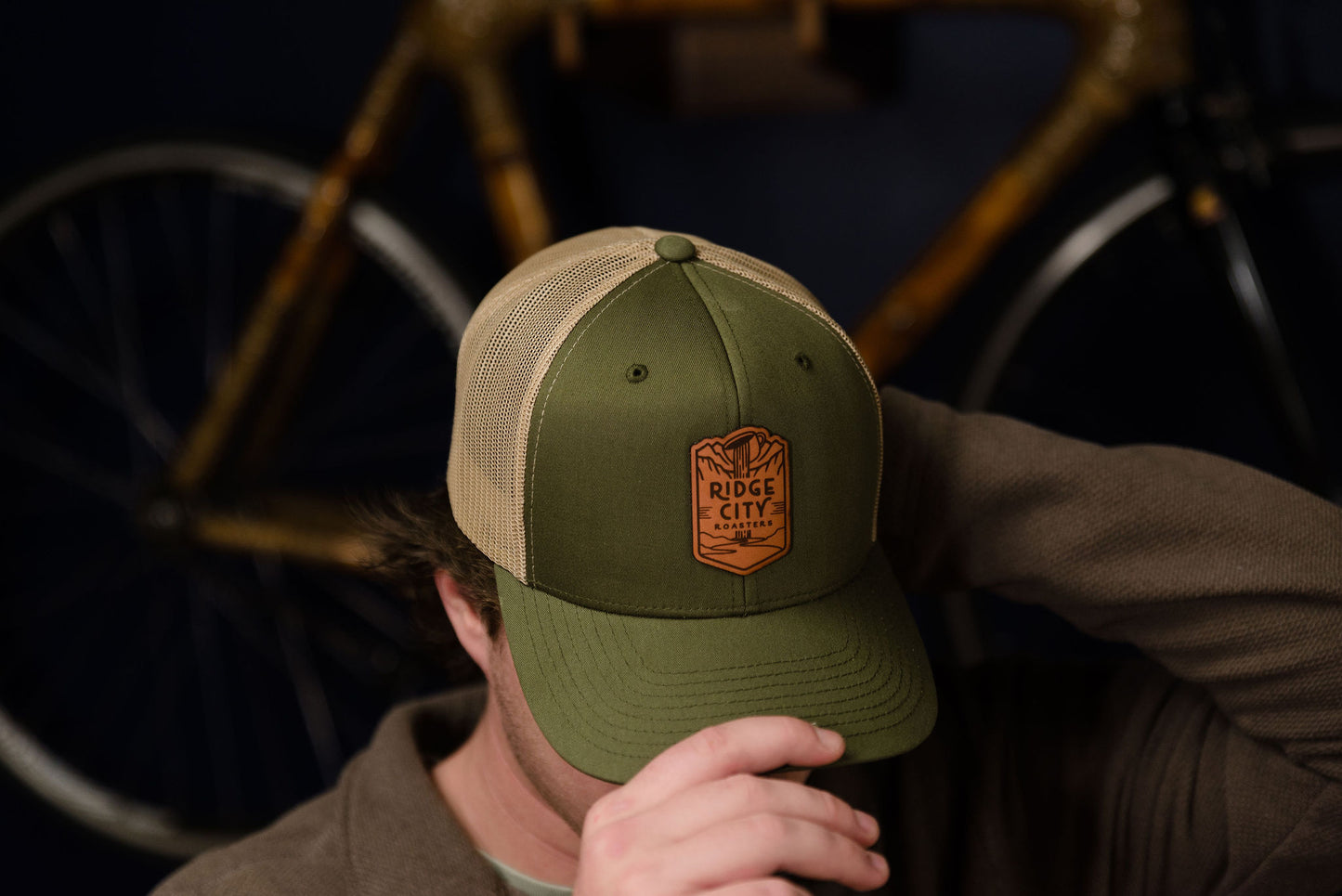 Leather patch logo hat